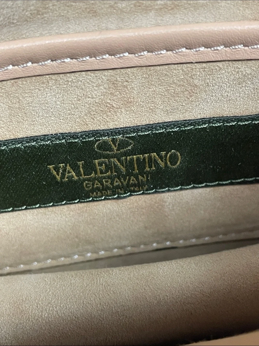 Rare Valentino Garavani Rockstud Butterfly Beaded Shoulder Bag Beige